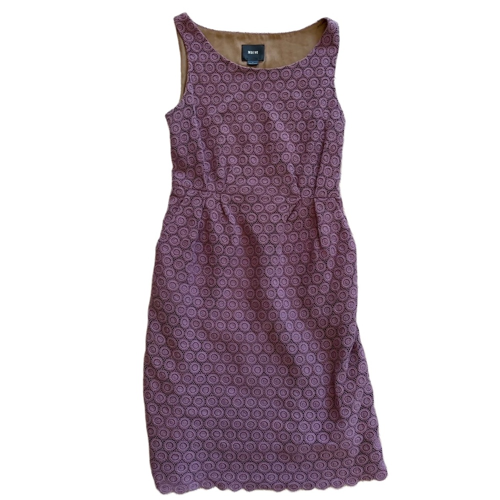 Maeve  Dress Women Size 0 Purple Lace Eyelet Sleeveless Bohemian